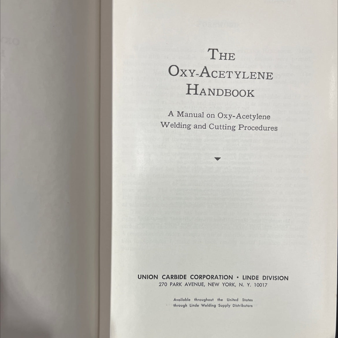 the oxy-acetylene handbook book, by union carbide corporation, 1968 Hardcover image 2