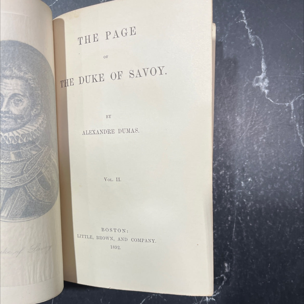 the page of the duke of savoy book, by alexandre dumas, 1892 Hardcover image 2