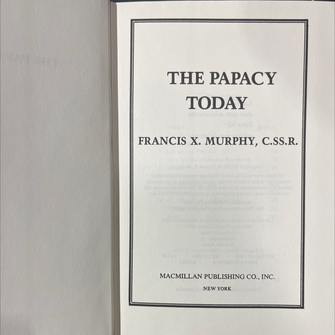 the papacy today book, by Francis X. Murphy, 1981 Hardcover image 2