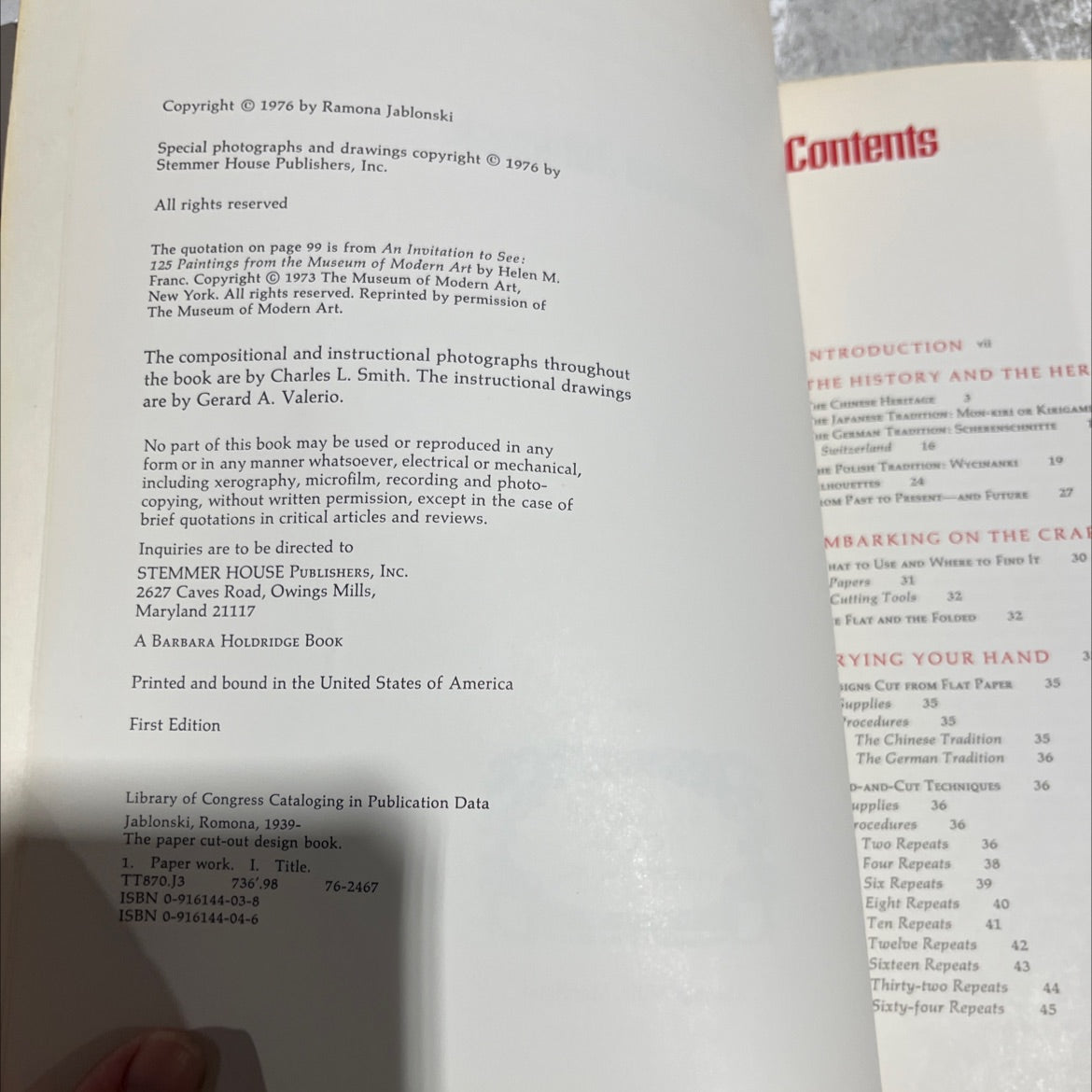 the paper cut-out design book book, by Ramona Jablonski, 1976 Paperback image 3