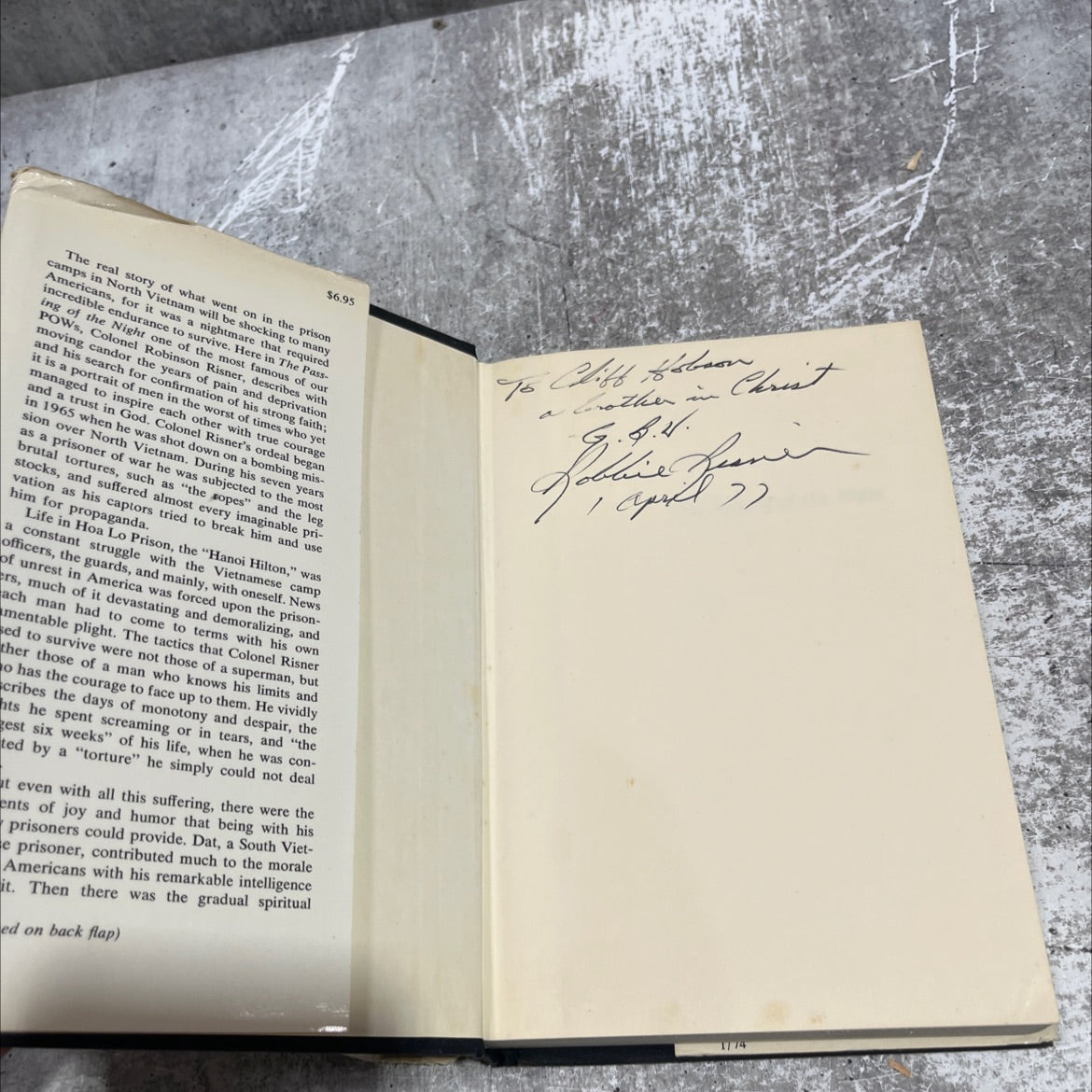 SIGNED the passing of the night book, by Robinson Risner, 1974 Hardcover, Vintage image 4