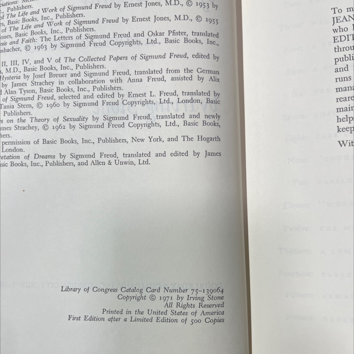 the passions of the mind a novel of sigmund freud book, by irving stone, 1971 Hardcover image 3