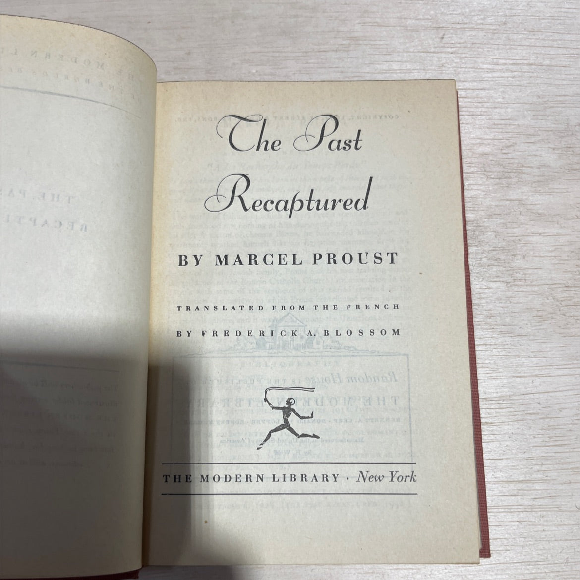 the past recaptured book, by marcel proust, 1932 Hardcover image 2