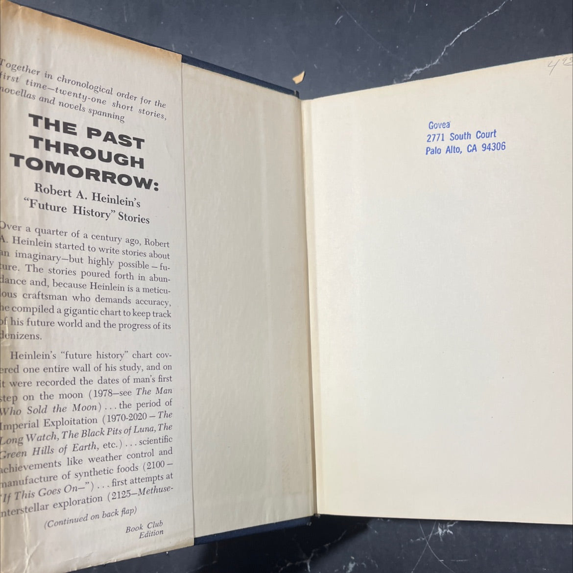 the past through tomorrow: \"future history\" stories book, by robert a. heinlein, 1967 Hardcover image 4