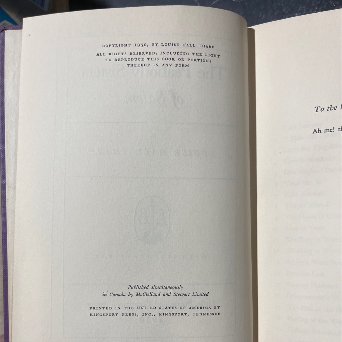 the peabody sisters of salem book, by louise hall tharp, 1950 Hardcover image 3