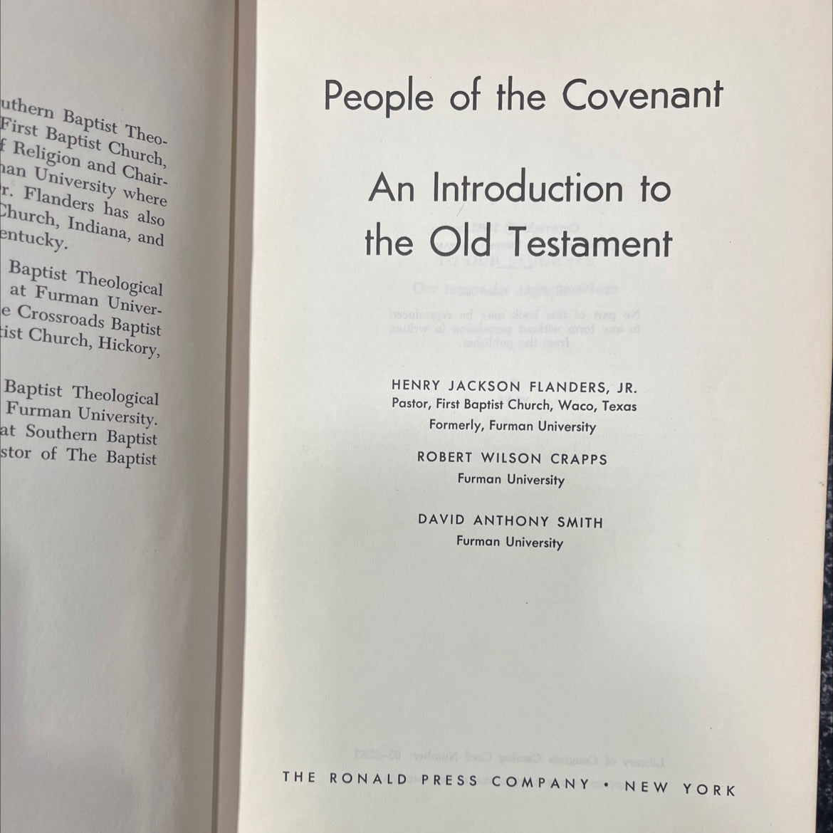 the people of the covenant an introduction to the old testament book, by henry jackson flanders, jr., 1963 Hardcover image 2