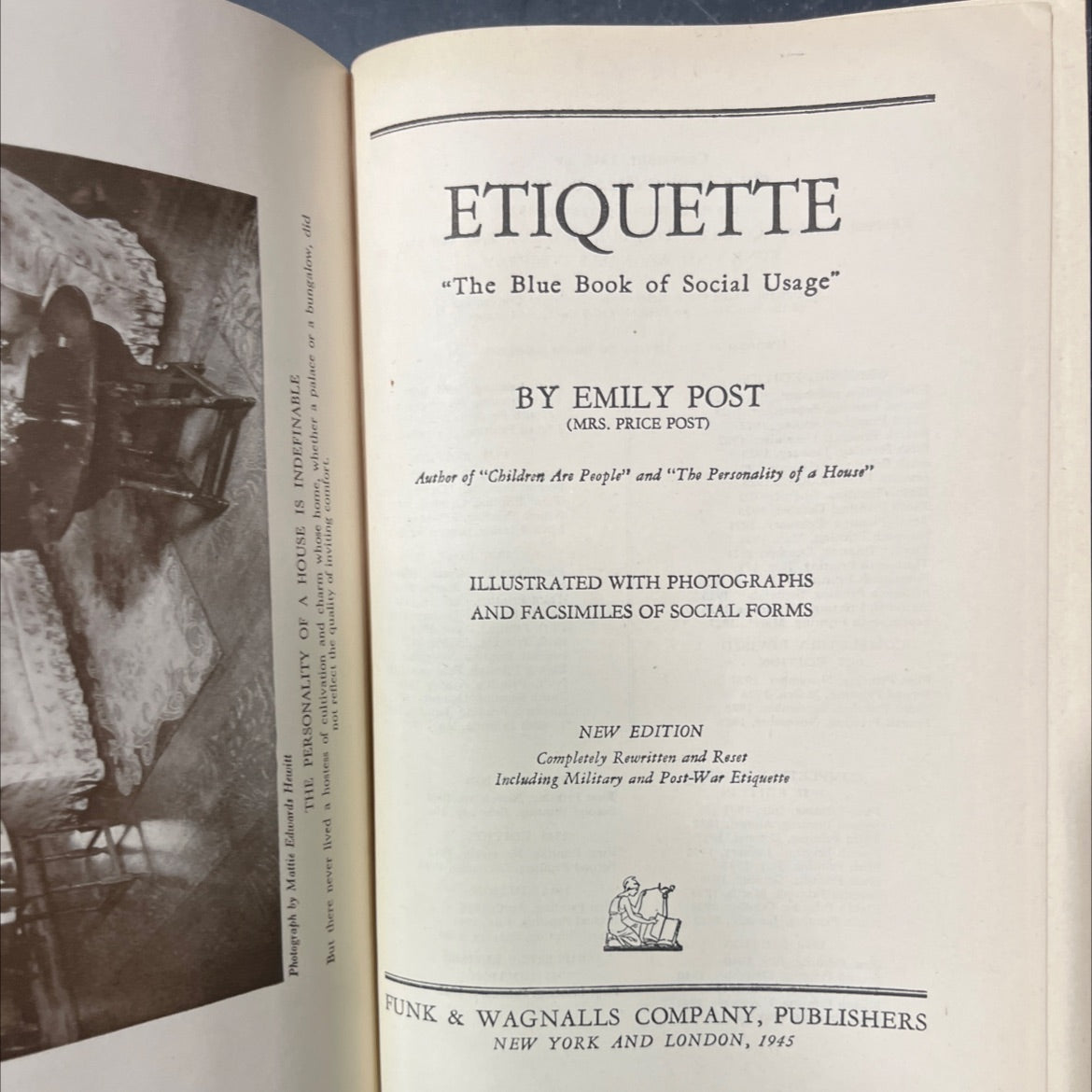 the personality of a house book, by emily post, 1945 Hardcover image 2