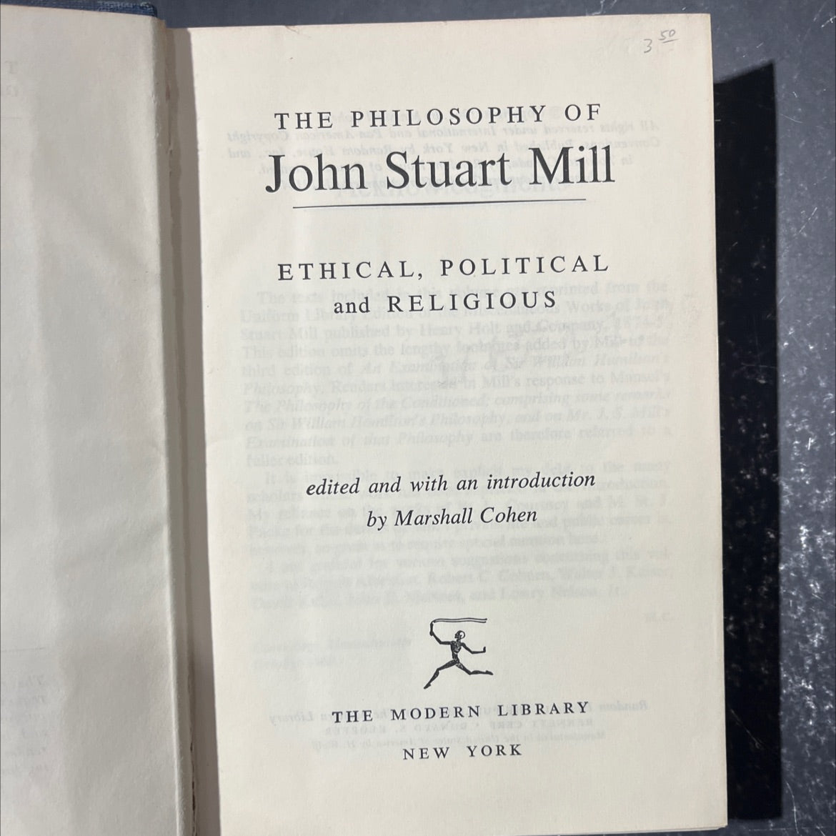 the philosophy of hoy book, by john stuart mill, 1961 Hardcover image 2