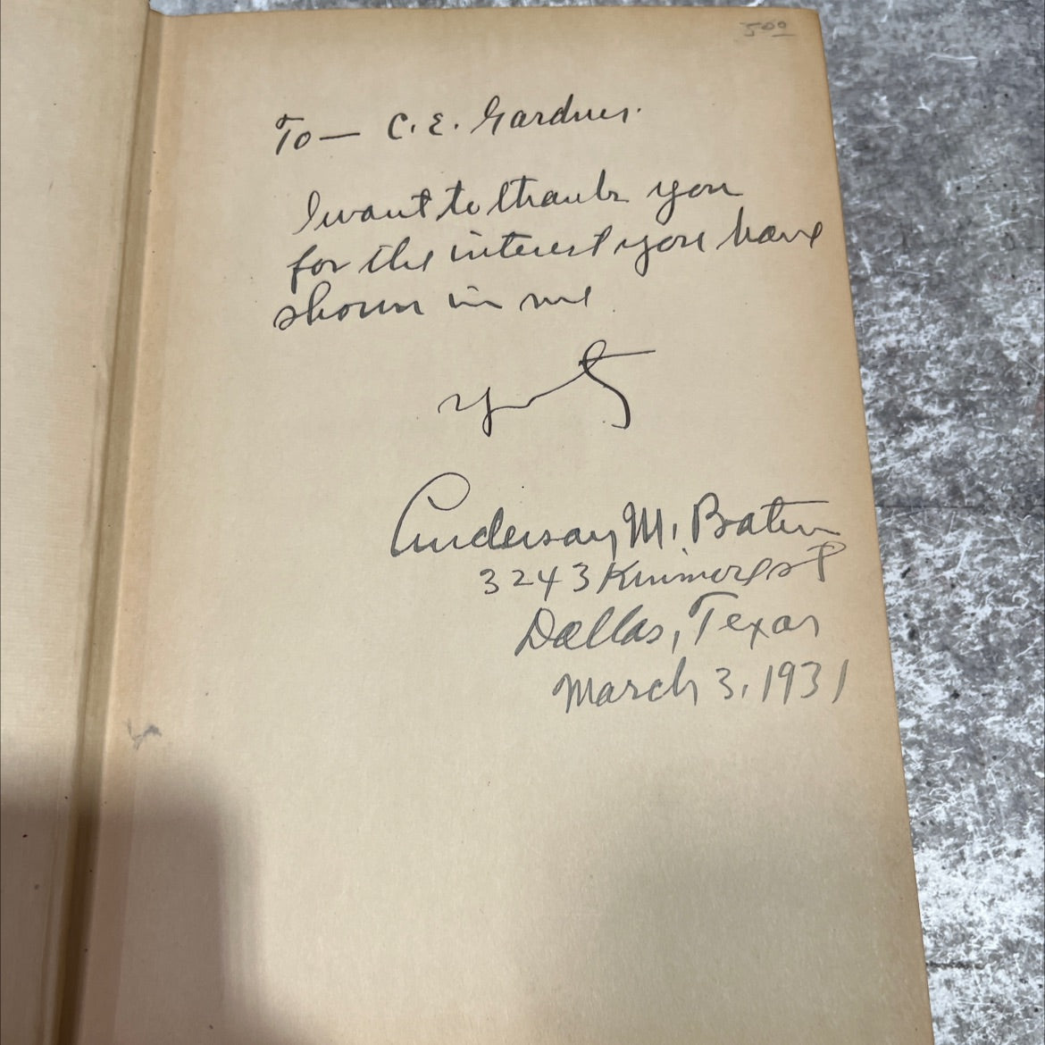SIGNED the philosophy of life book, by anderson m. baten, 1930 Hardcover, First Edition, Vintage image 4