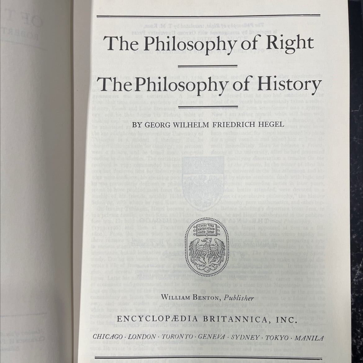the philosophy of right book, by georg wilhelm friedrich hegel, 1952 Hardcover image 2