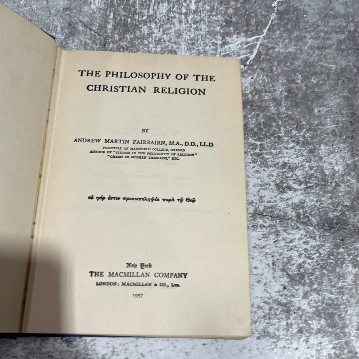 the philosophy of the christian religion book, by andrew martin fairbairn, 1957 Hardcover image 2