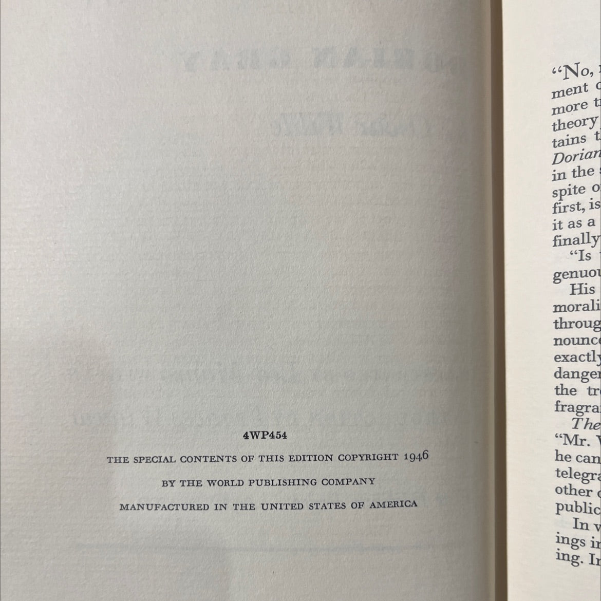 the picture of dorian gray book, by oscar wilde, 1946 Hardcover image 3