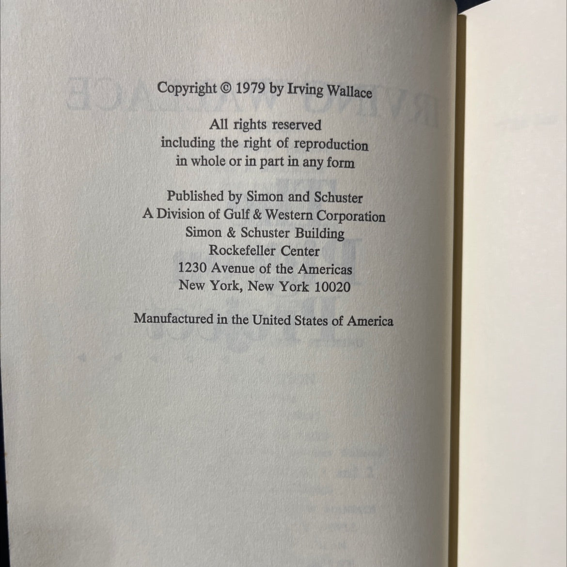 the pigeon project book, by irving wallace, 1979 Hardcover image 3