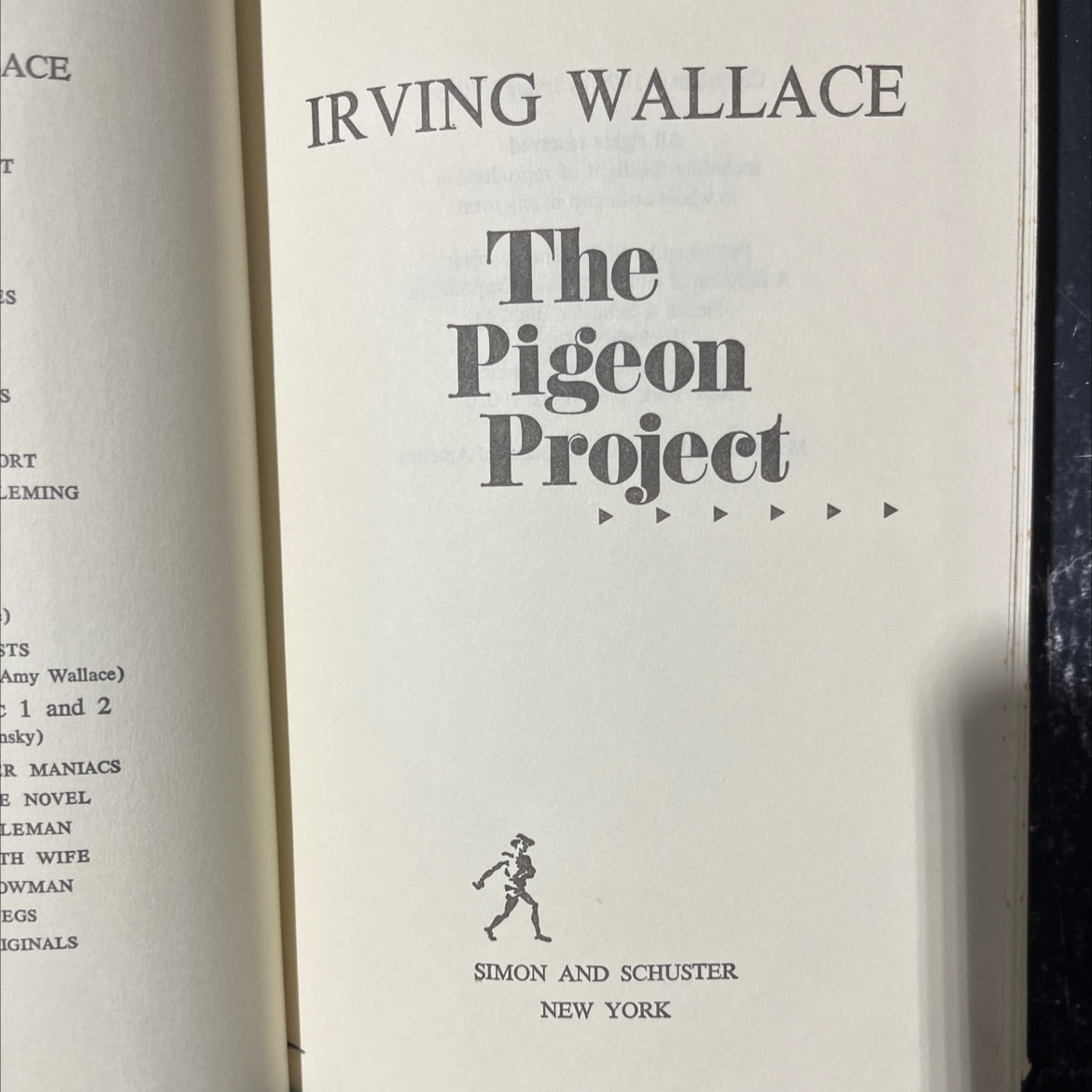 the pigeon project book, by irving wallace, 1979 Hardcover image 2