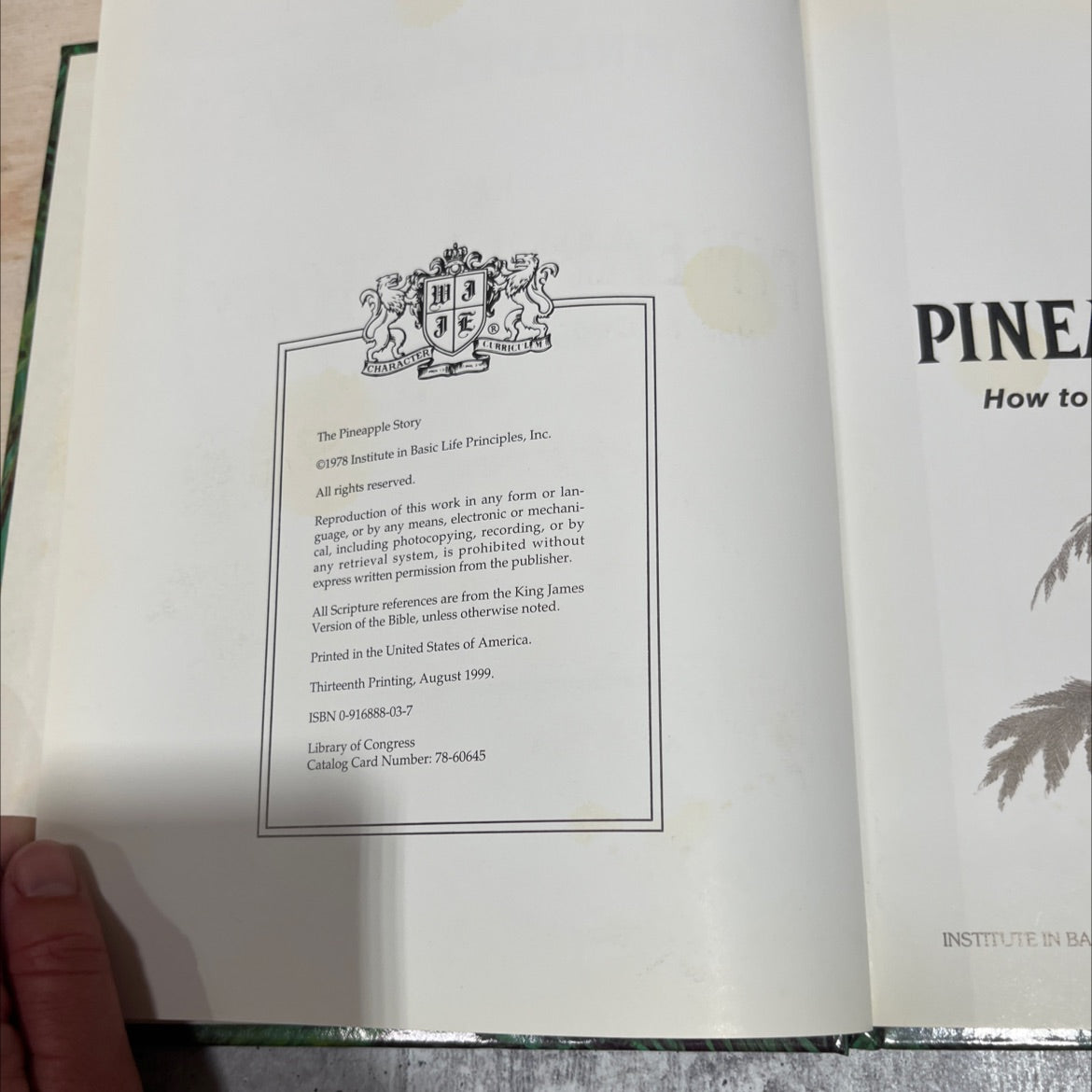 the pineapple story how to conquer anger book, by unknown, 1999 Hardcover image 3