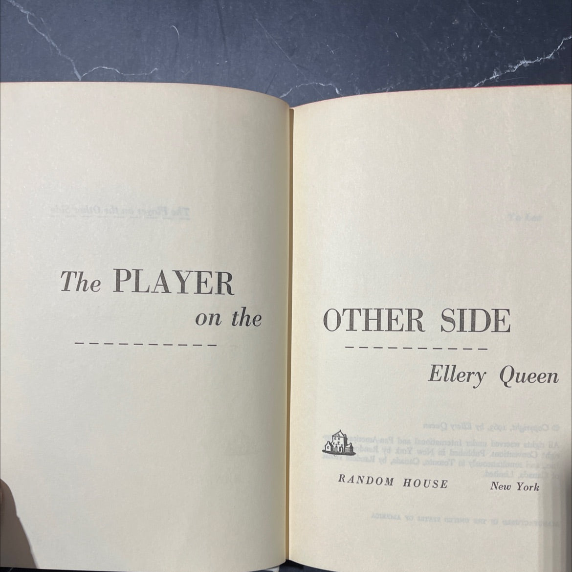 the player on the other side book, by Ellery Queen, 1963 Hardcover image 2