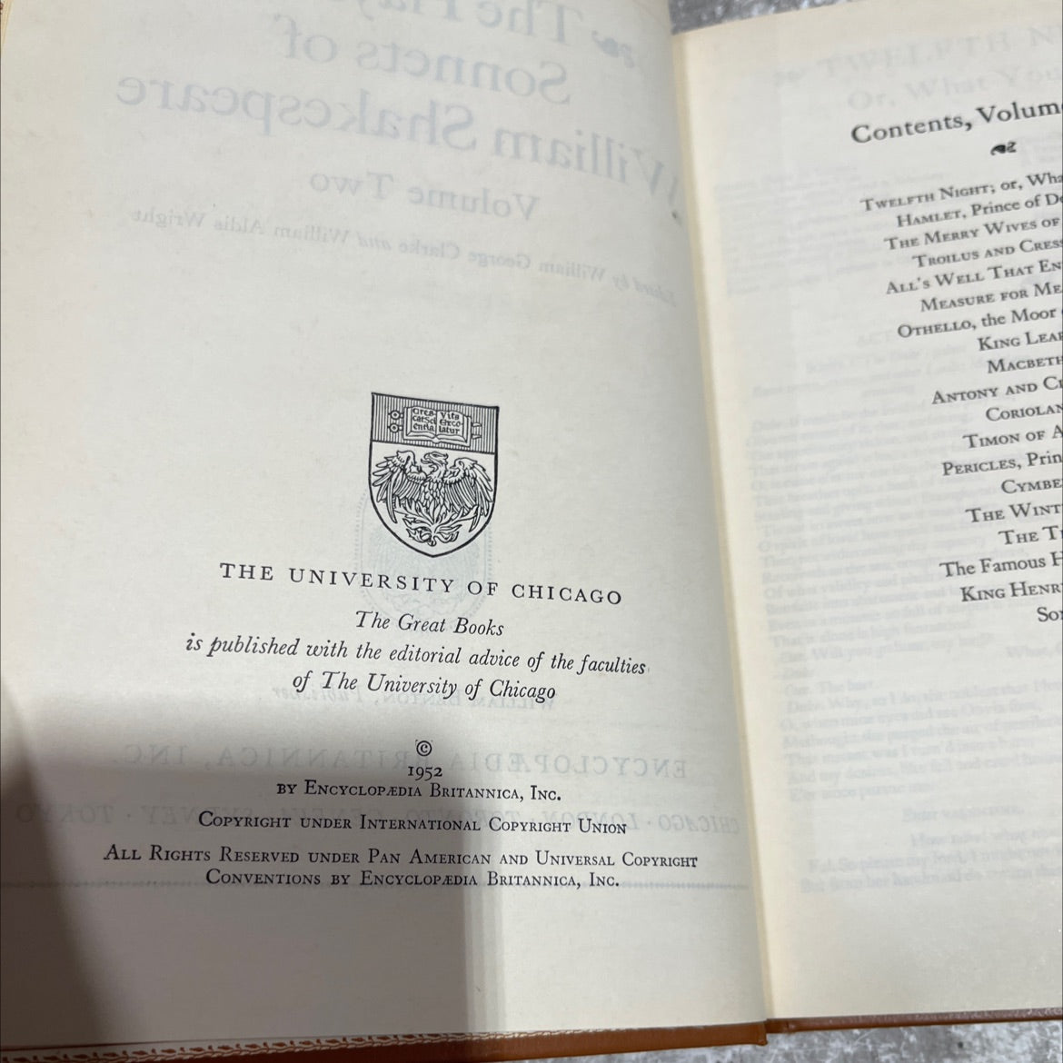 the plays and sonnets of william shakespeare volume two book, by william shakespeare, 1952 Hardcover image 3