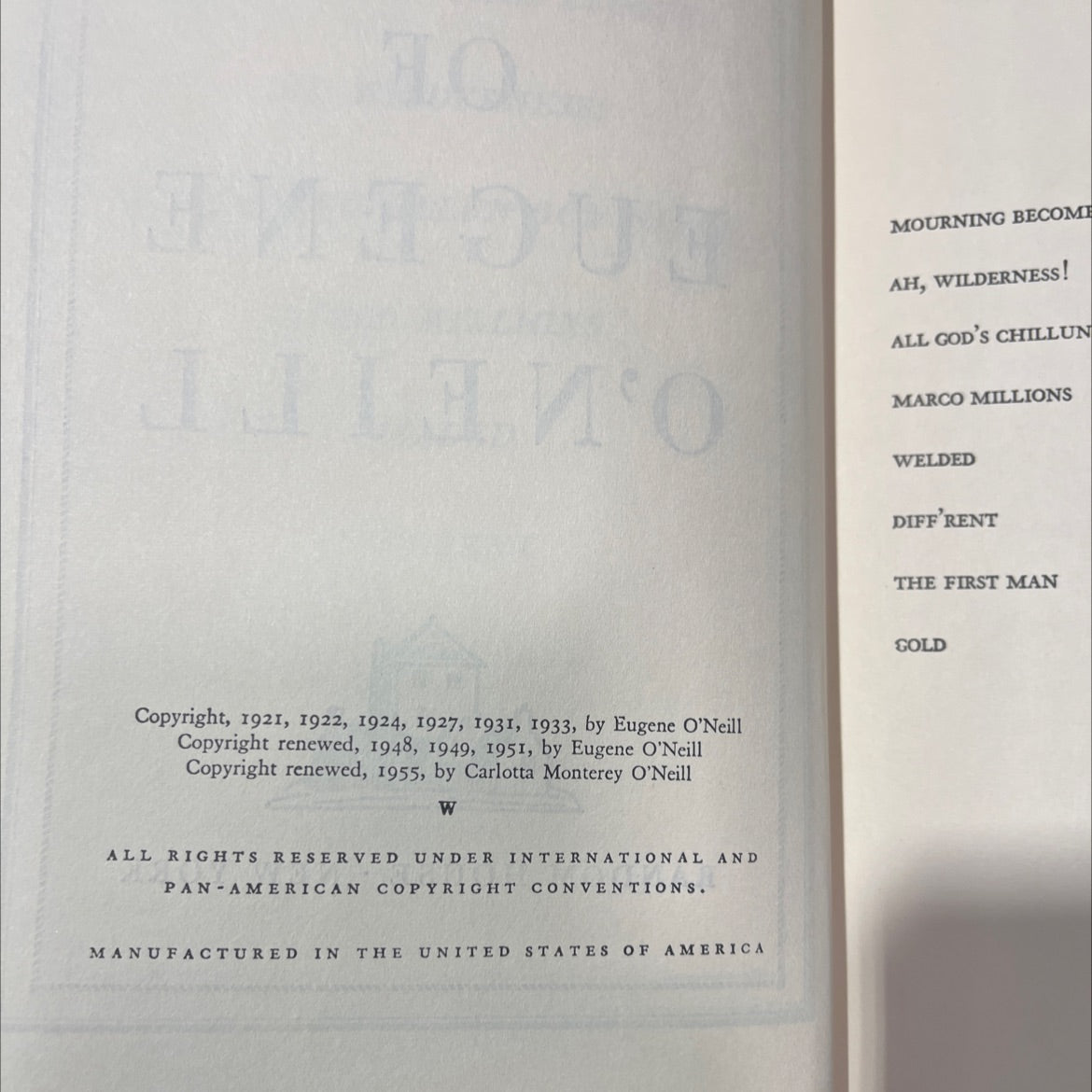 the plays of eugene o'neill book, by eugene o'neill, 1955 Hardcover image 3