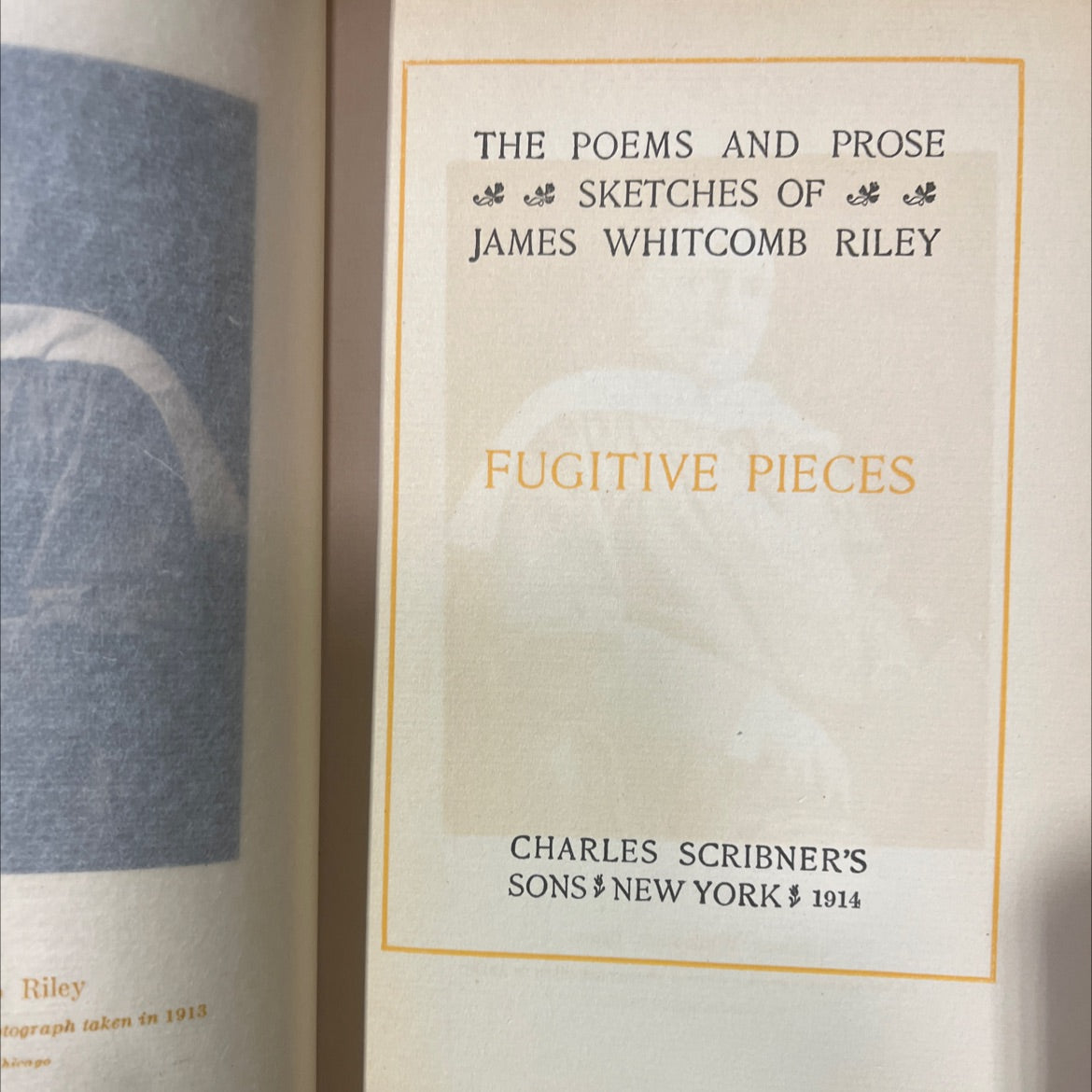 the poems and prose sketches of james whitcomb riley fugitive pieces book, by james whitcomb riley, 1914 Hardcover image 2