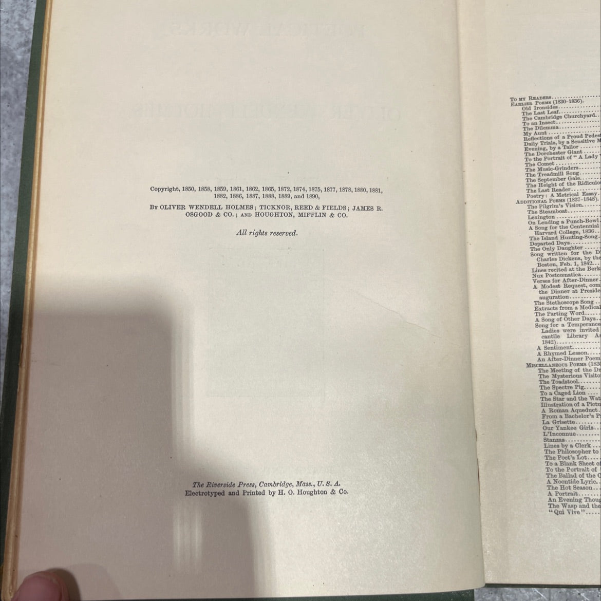 the poetical works of oliver wendell holmes book, by oliver wendell holmes, 1892 Hardcover image 3