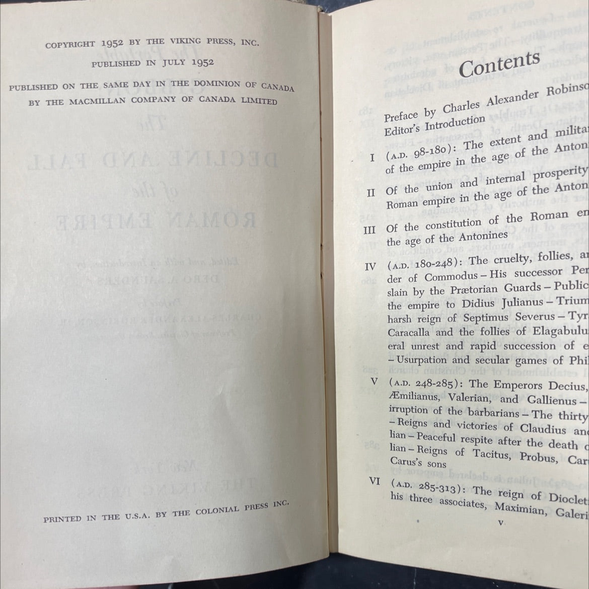 the portable gibbon: the decline and fall of the roman empire book, by edward gibbon, 1952 Hardcover image 3