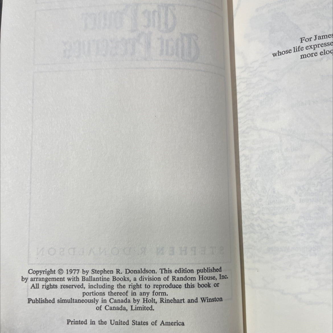 the power that preserves book, by stephen r. donaldson, 1977 Hardcover image 3