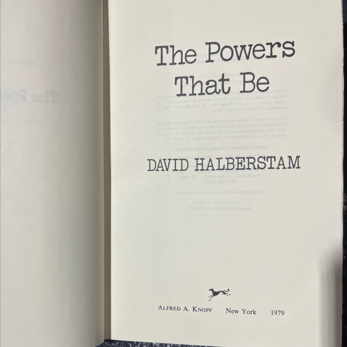 the powers that be book, by david halberstam, 1979 Hardcover image 2