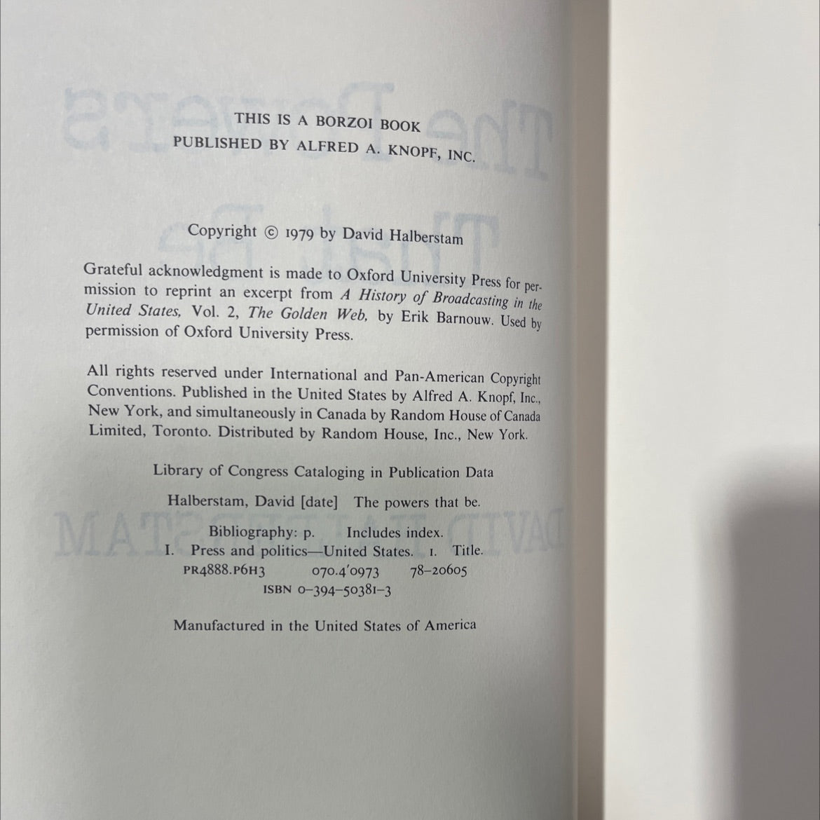 the powers that be book, by David Halberstam, 1979 Hardcover image 3