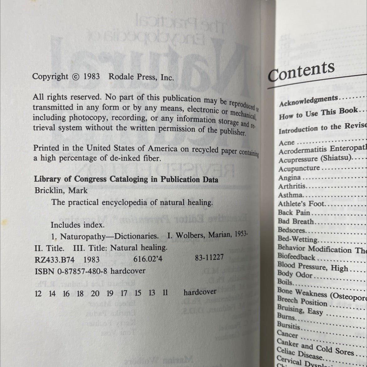 the practical encyclopedia of natural healing revised edition book, by mark bricklin, 1983 Hardcover image 3