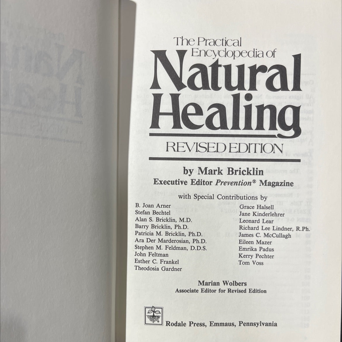 the practical encyclopedia of natural healing book, by Mark Bricklin, 1983 Hardcover image 2