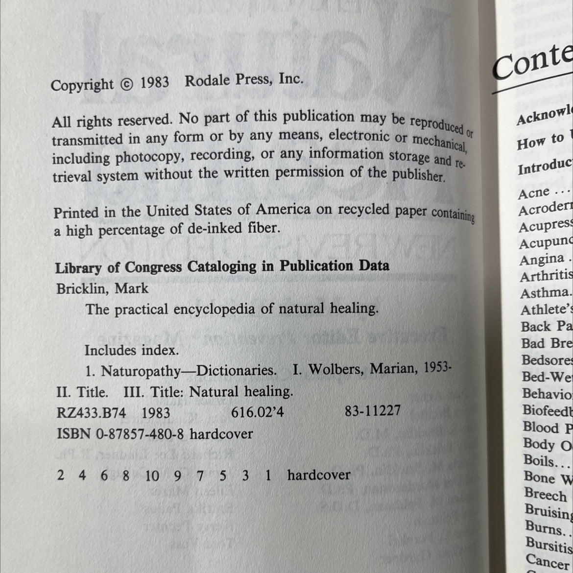 the practical encyclopedia of natural healing book, by mark bricklin, 1983 Hardcover image 3