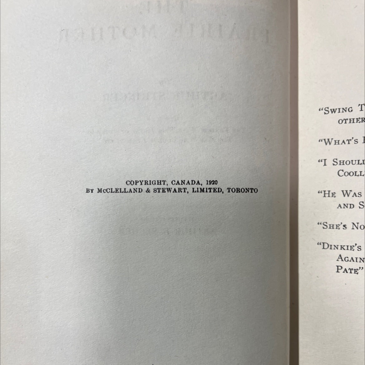 the prairie mother book, by arthur stringer, 1920 Hardcover image 3