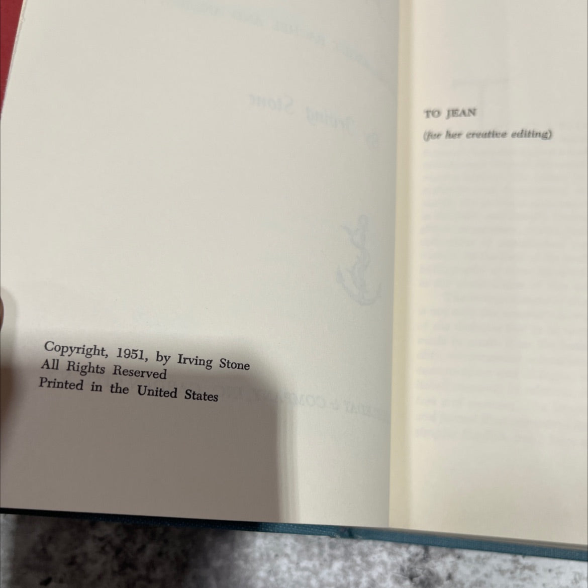 the president's lady a novel about rachel and andrew jackson book, by irving stone, 1951 Hardcover image 3