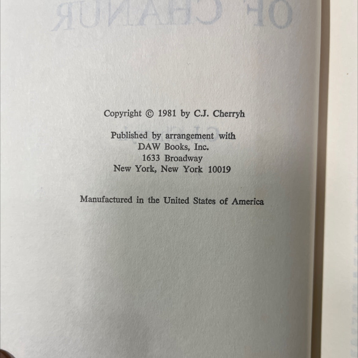 the pride of chanur book, by C.J. Cherryh, 1981 Hardcover image 3