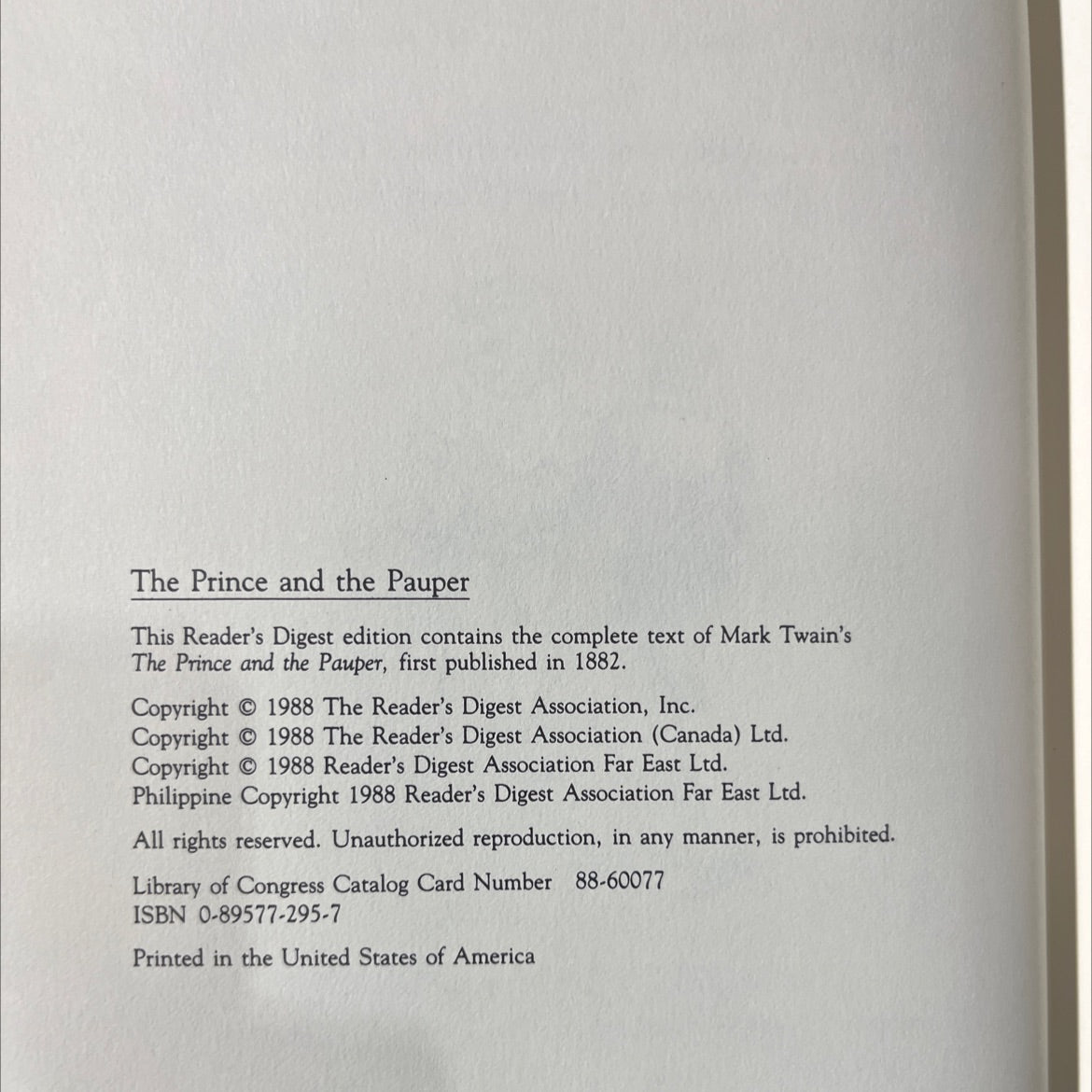 the prince and the pauper book, by mark twain, 1988 Hardcover image 3