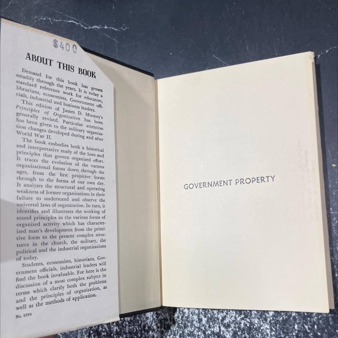 the principles of organization book, by james d. mooney, 1947 Hardcover image 4