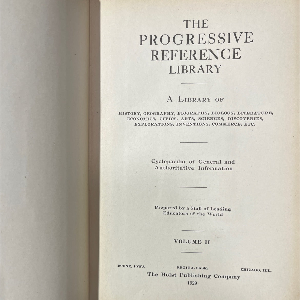 the progressive reference library book, by unknown, 1929 Hardcover image 2