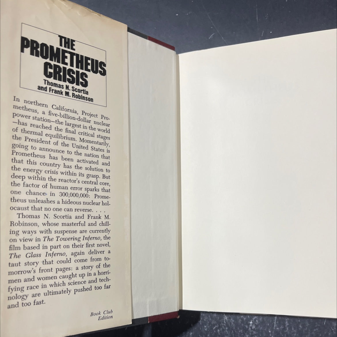 the prometheus crisis book, by thomas n. scortia and frank m. robinson, 1975 Hardcover image 4