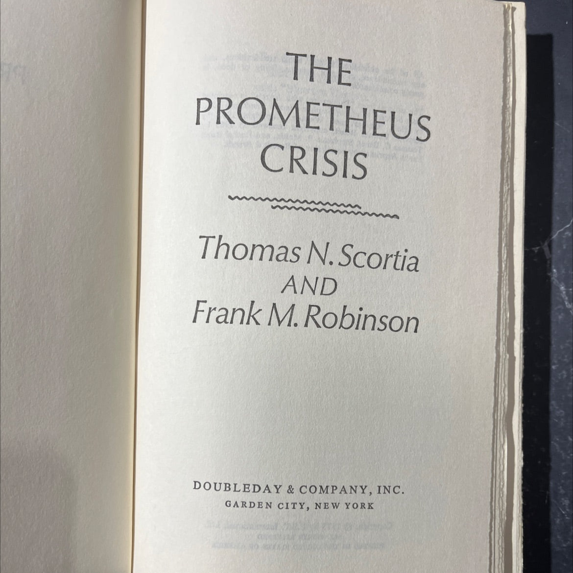 the prometheus crisis book, by thomas n. scortia and frank m. robinson, 1975 Hardcover image 2