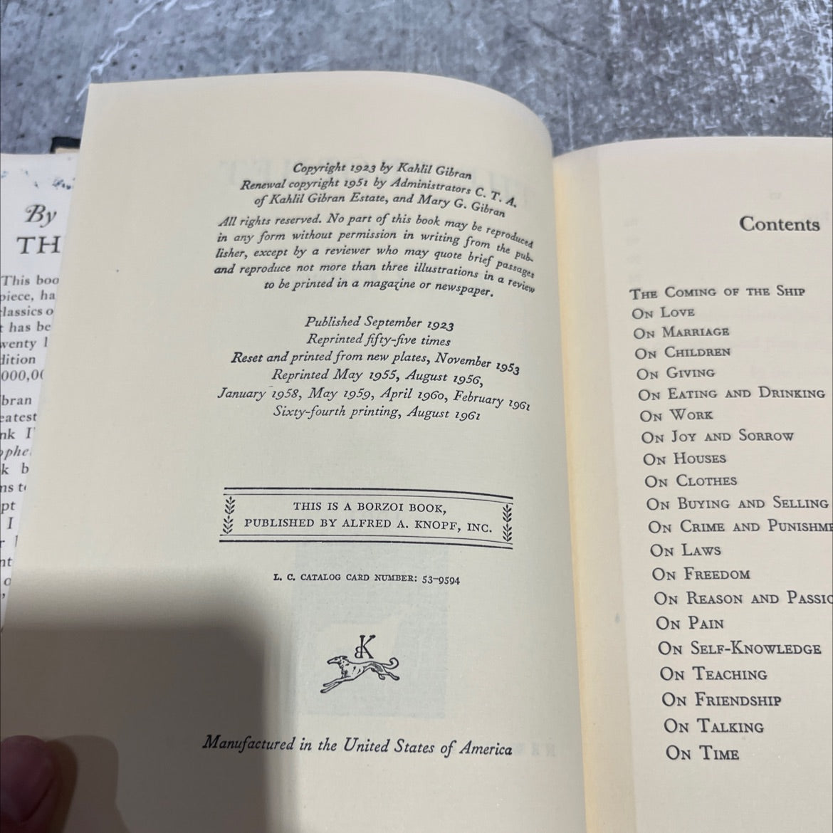 the prophet book, by Kahlil Gibran, 1961 Hardcover image 3