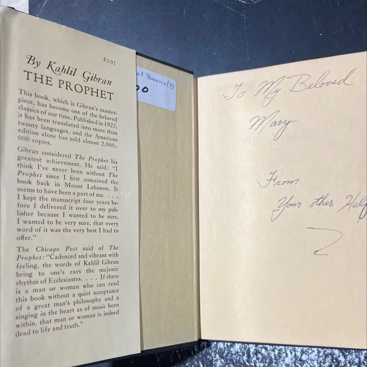 the prophet book, by Kahlil Gibran, 1965 Hardcover image 4