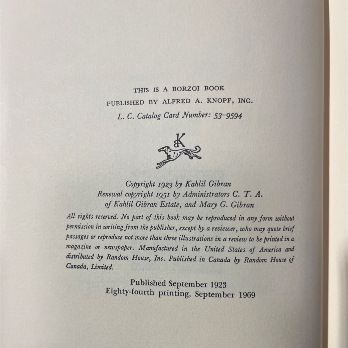 the prophet book, by Kahlil Gibran, 1969 Hardcover image 3