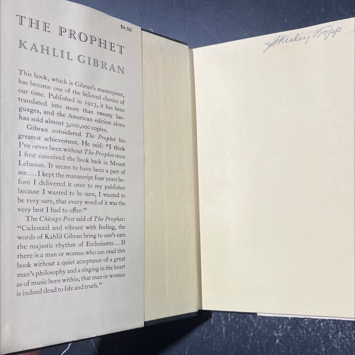 the prophet book, by Kahlil Gibran, 1970 Hardcover image 4