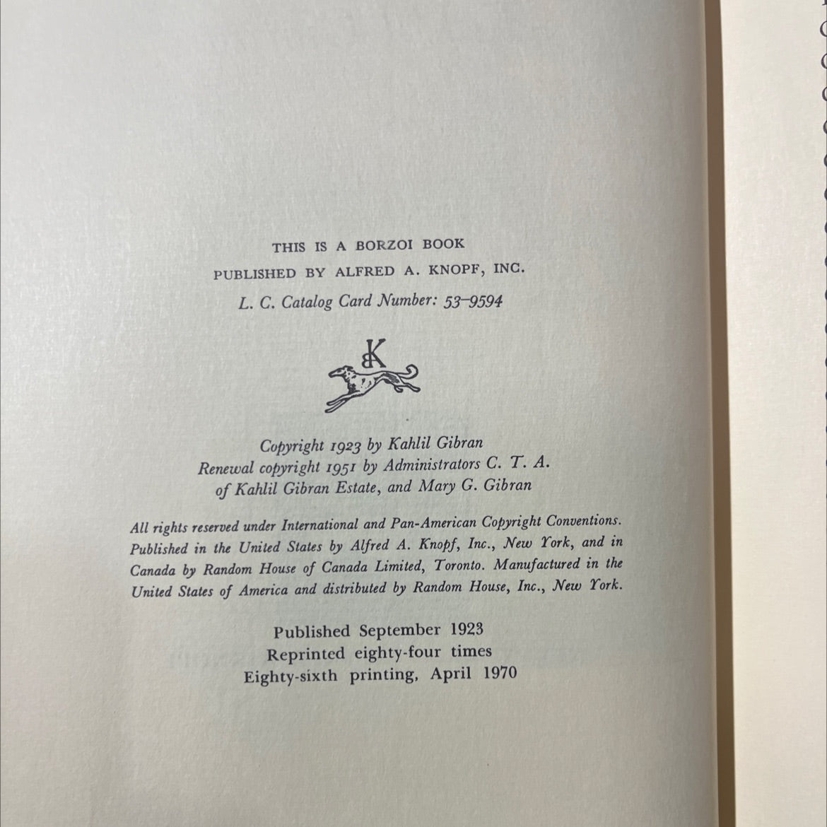 the prophet book, by Kahlil Gibran, 1970 Hardcover image 3