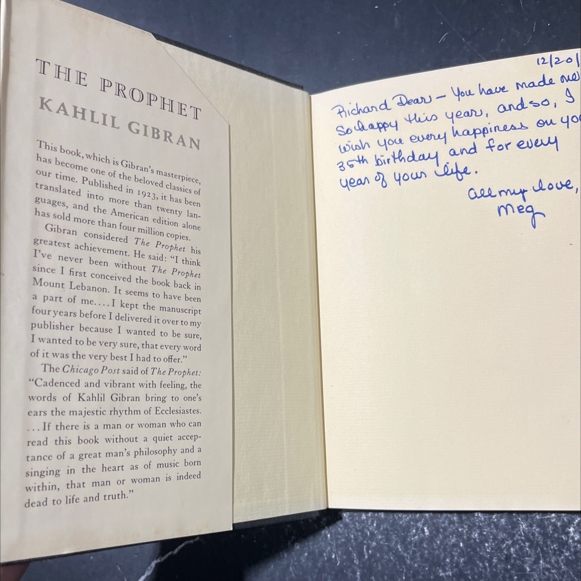the prophet book, by Kahlil Gibran, 1973 Hardcover image 4