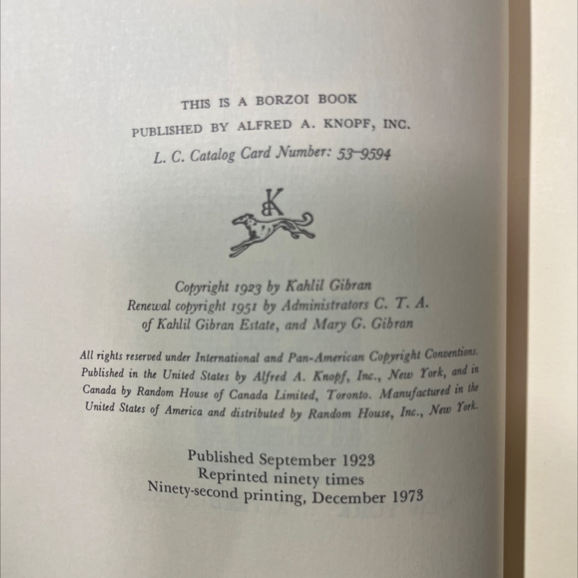 the prophet book, by Kahlil Gibran, 1973 Hardcover image 3