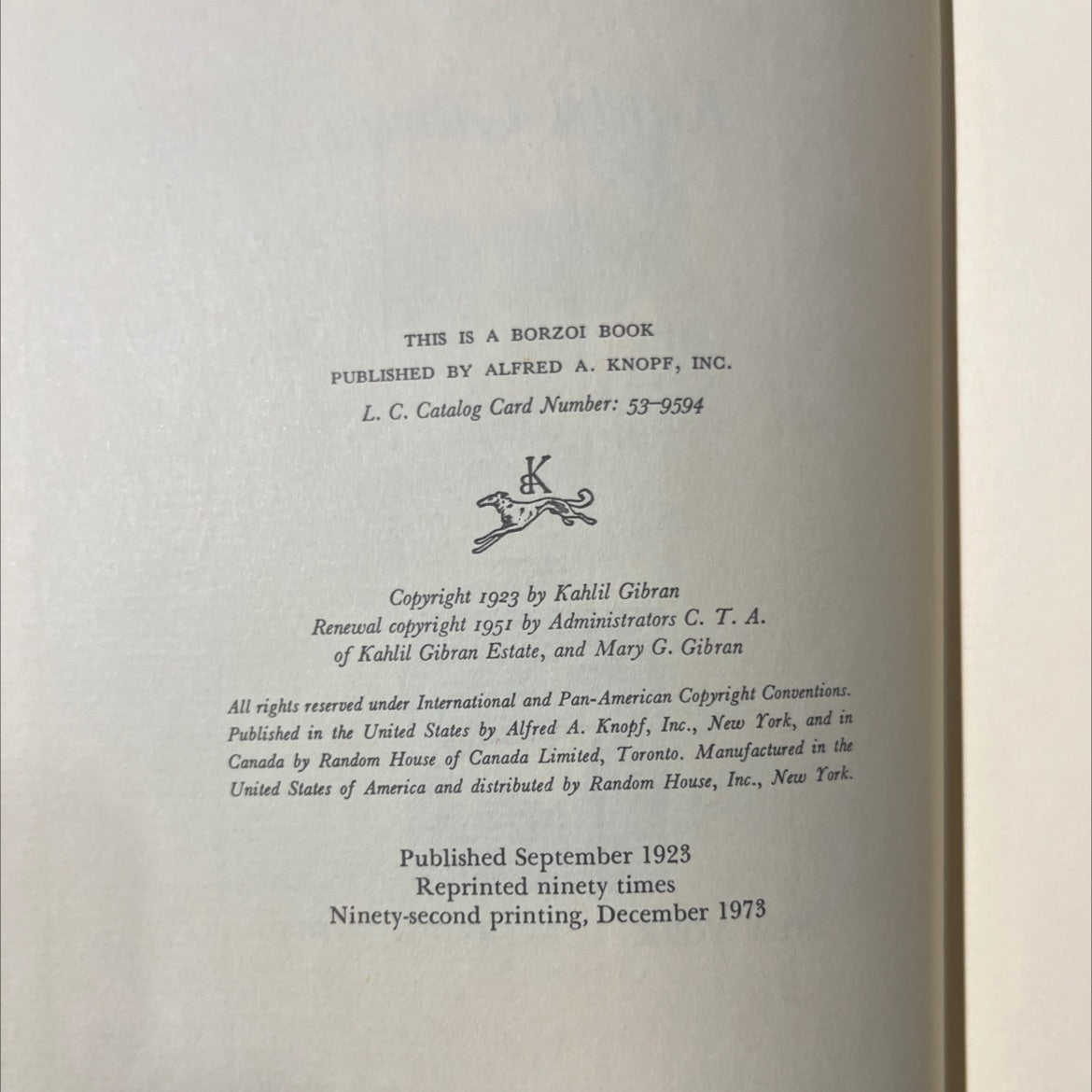 the prophet book, by Kahlil Gibran, 1973 Hardcover image 3