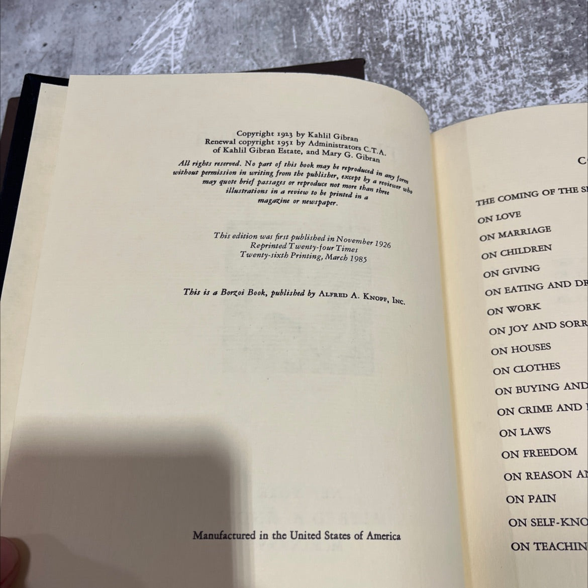 the prophet book, by kahlil gibran, 1985 Hardcover image 3