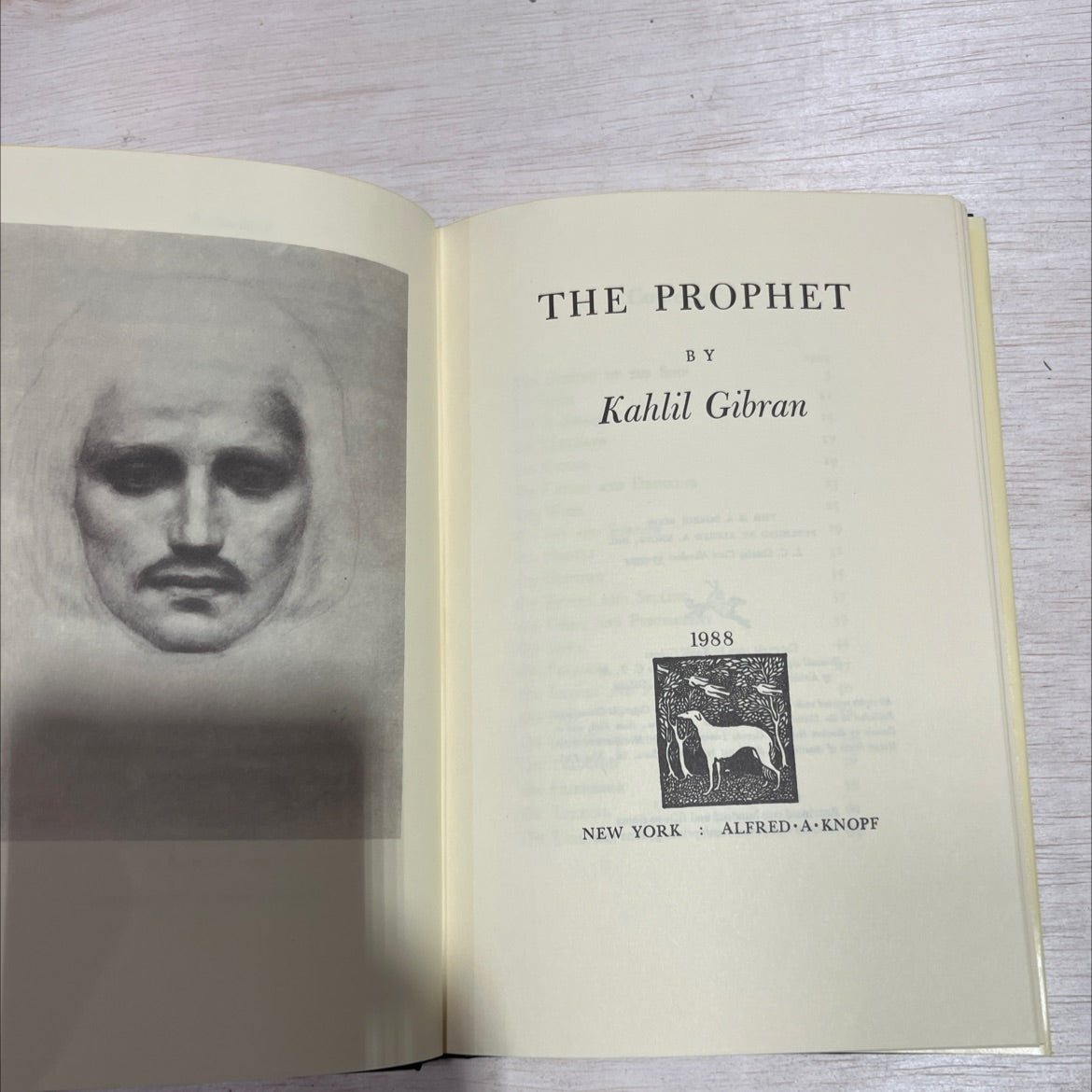 the prophet book, by Kahlil Gibran, 1988 Hardcover image 2