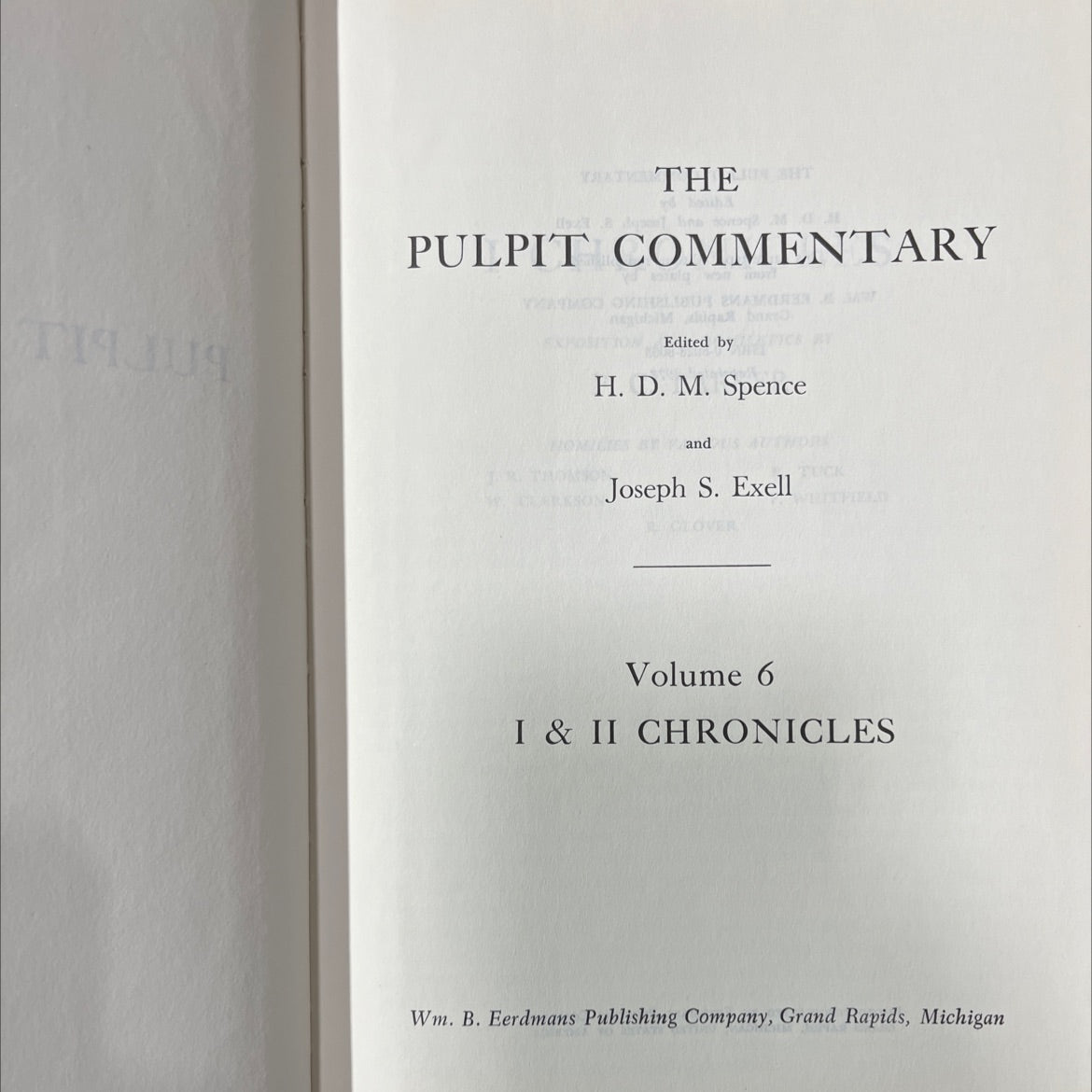 the pulpit commentary 1 & 2 chronicles book, by H. D. M. Spence, Joseph S. Exell, 1978 Hardcover image 2